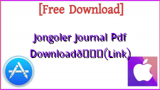 Photo of Jongoler Journal Pdf Download📚(Link)